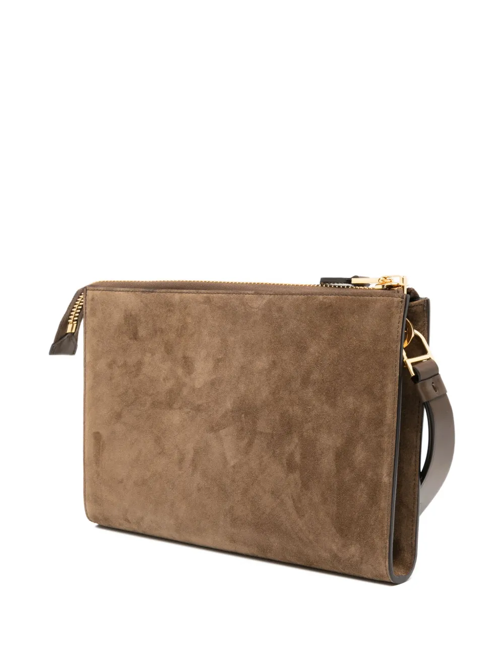 Tom Ford Logo-debossed Clutch Bag In Brown