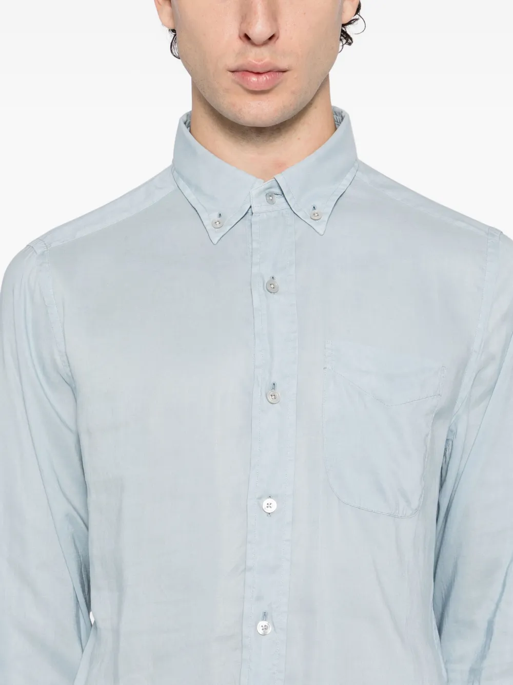 TOM FORD Getailleerd overhemd Blauw