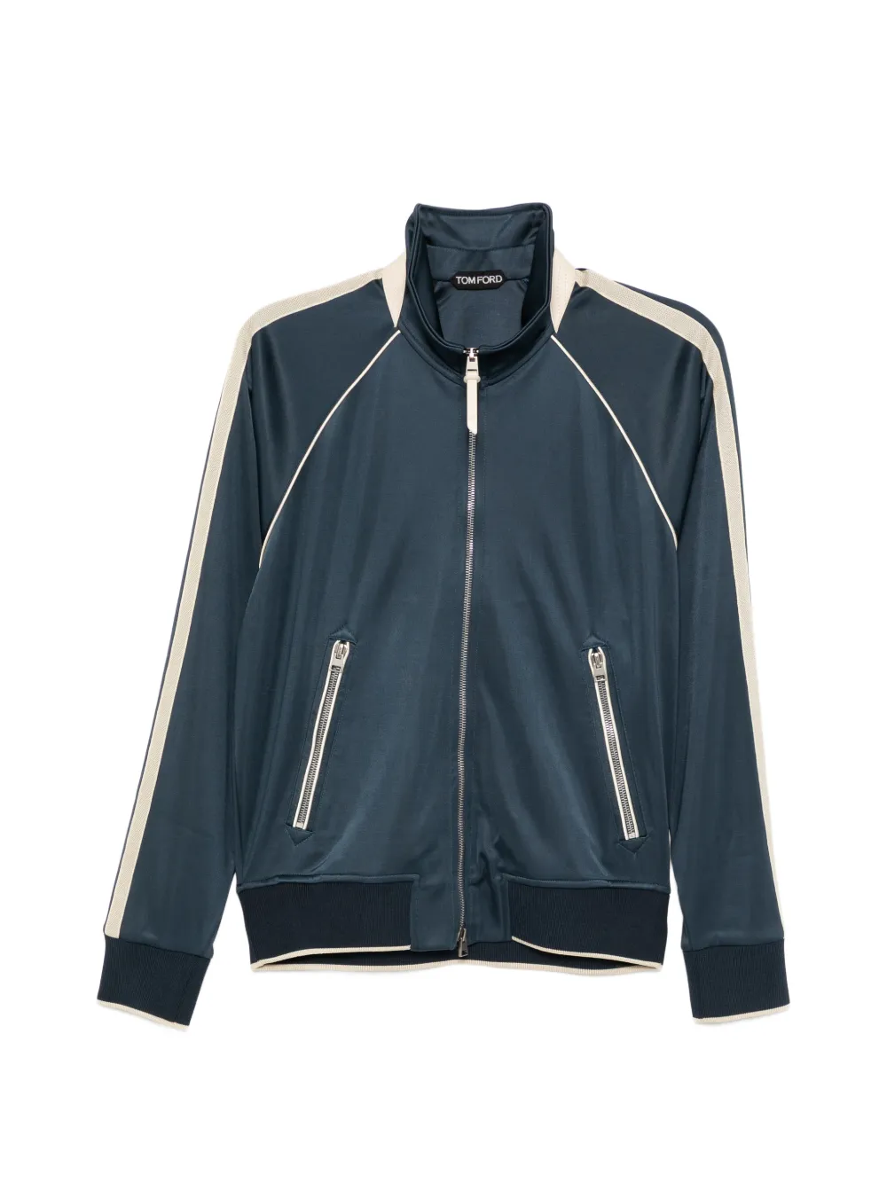TOM FORD contrast side-strap zipped jacket - Blu
