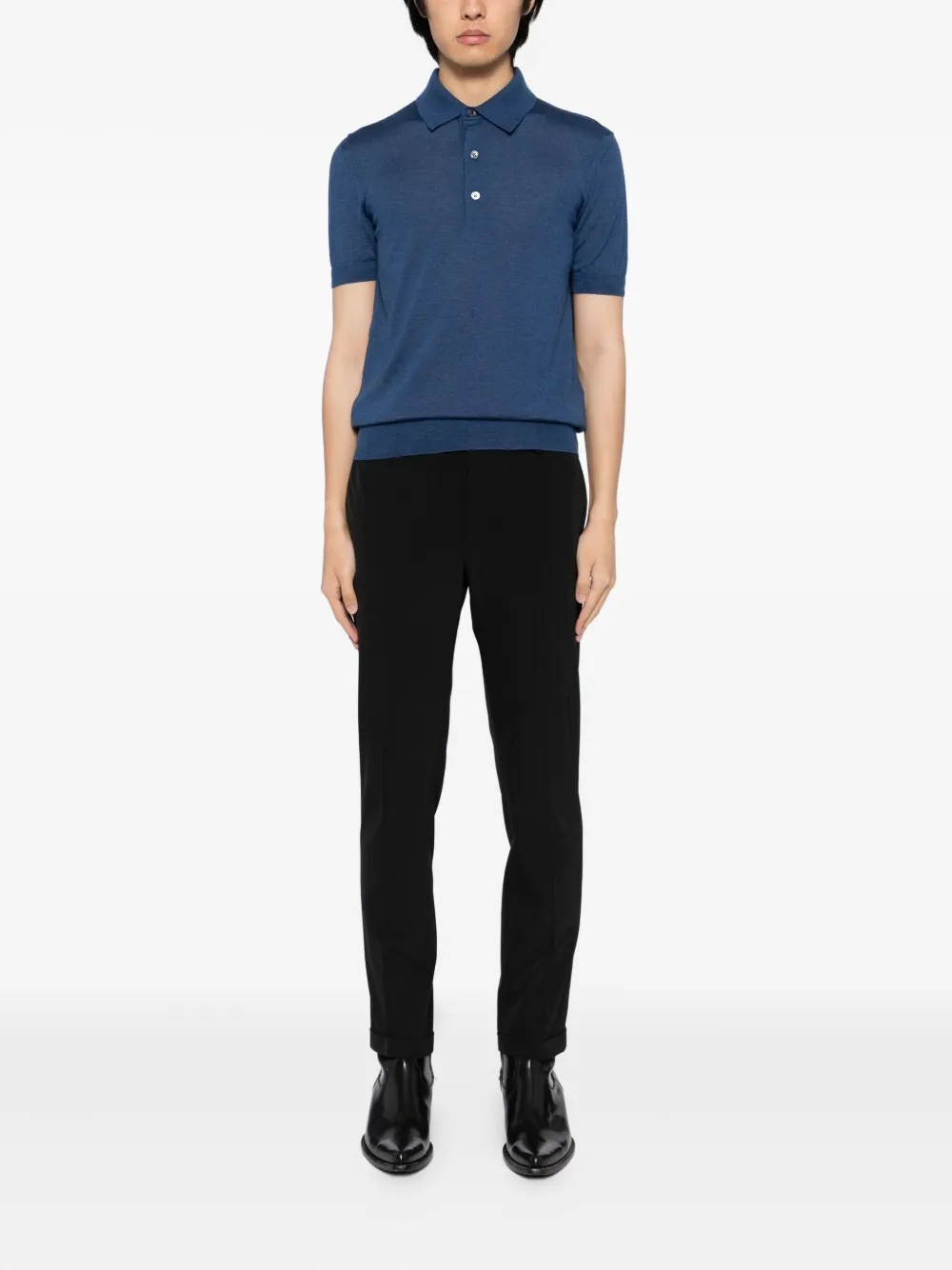 TOM FORD knitted polo shirt - Blauw
