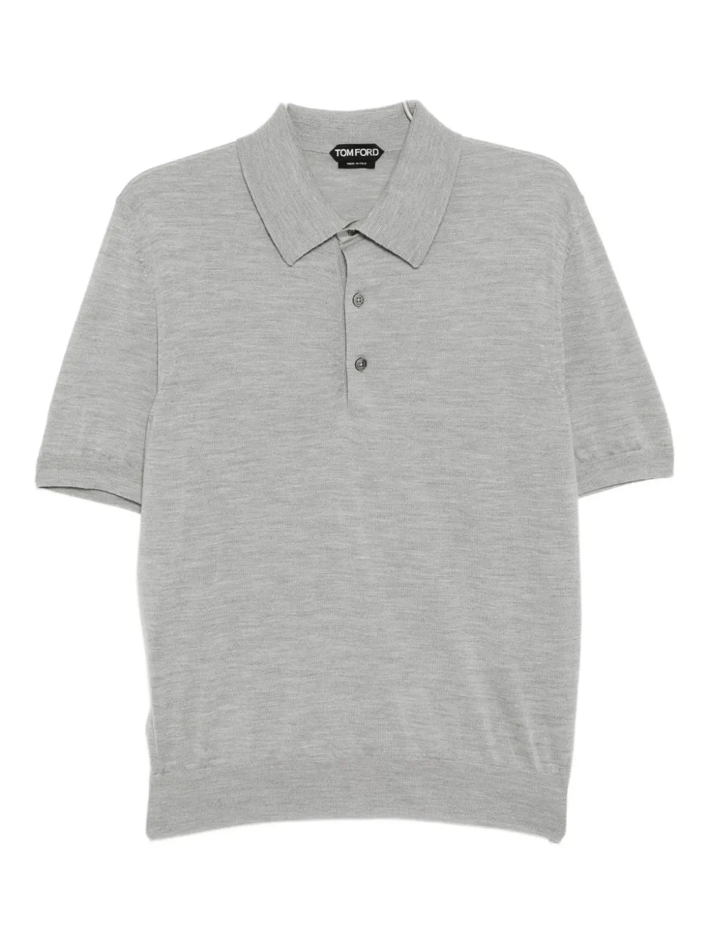 Tom Ford Mélange-effect Polo Shirt In Gray