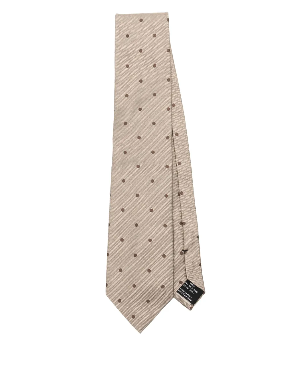 TOM FORD Zijden stropdas met stippen Beige