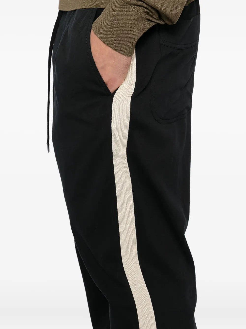 Tom Ford Contrast-color Trousers In Black