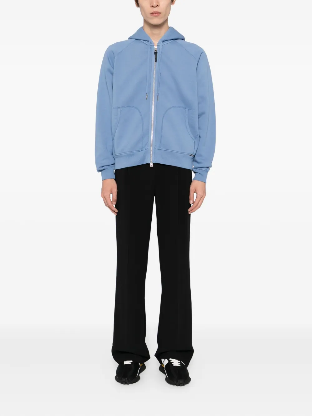 TOM FORD Sweater met capuchon en rits Blauw