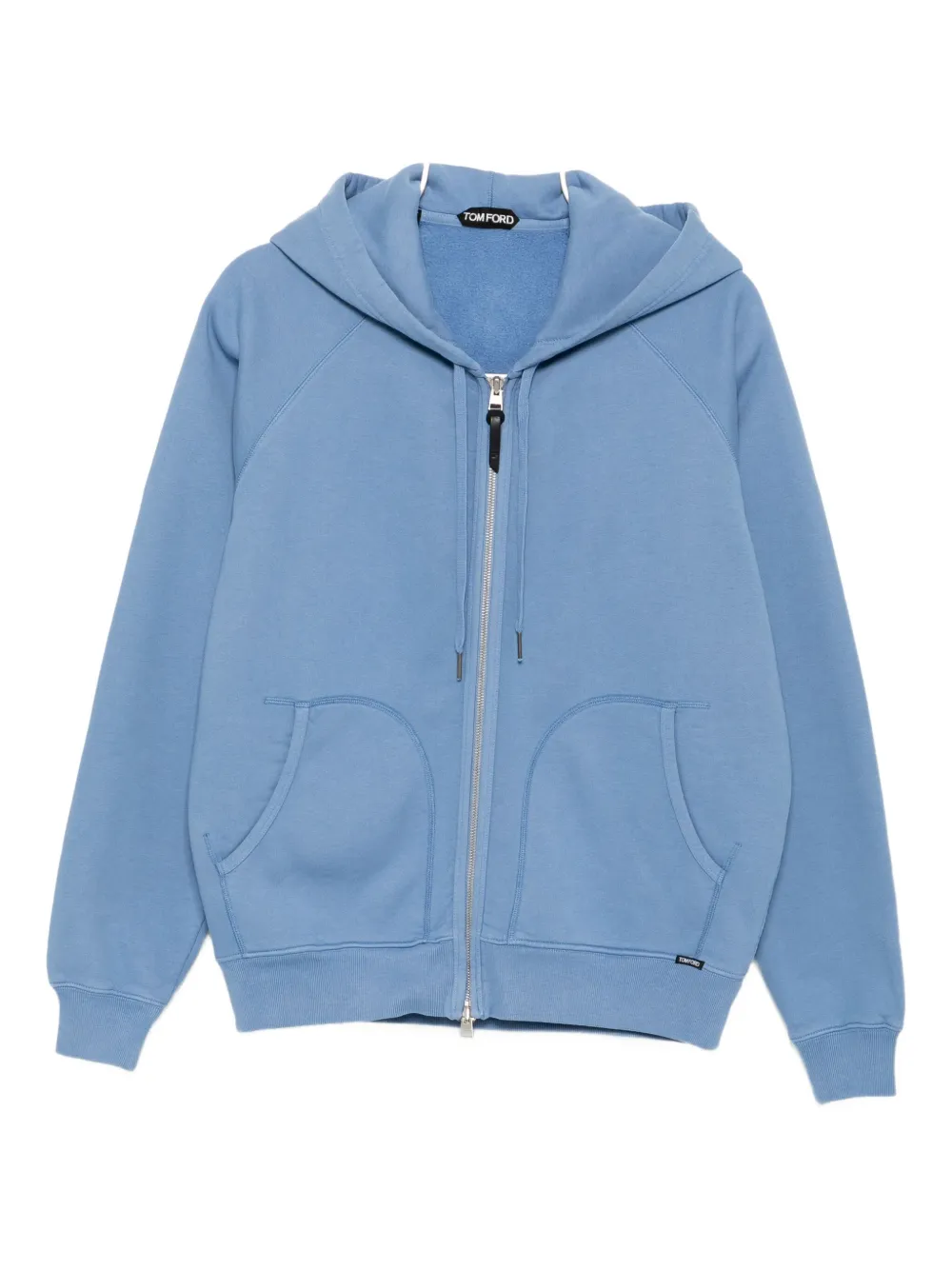 Tom Ford Two-way Zip Up Hood Sweatshirt In Blue
