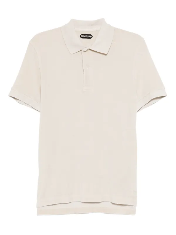 Tom Ford Towelling Polo Shirt in Neutrals