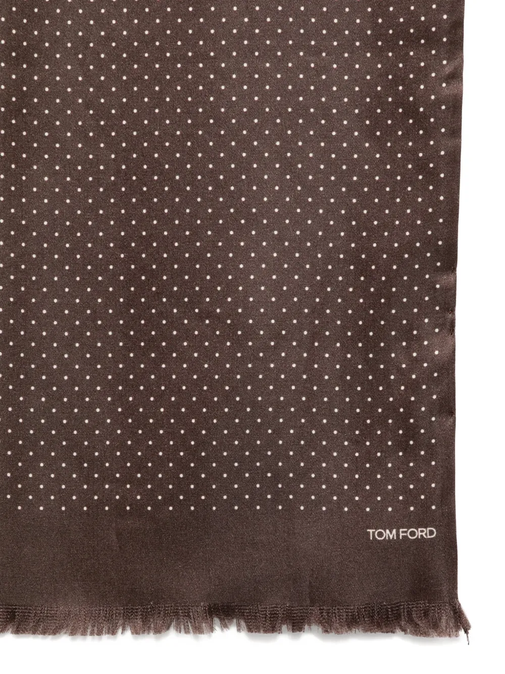 Tom Ford Polka-dot Silk Scarf In Brown