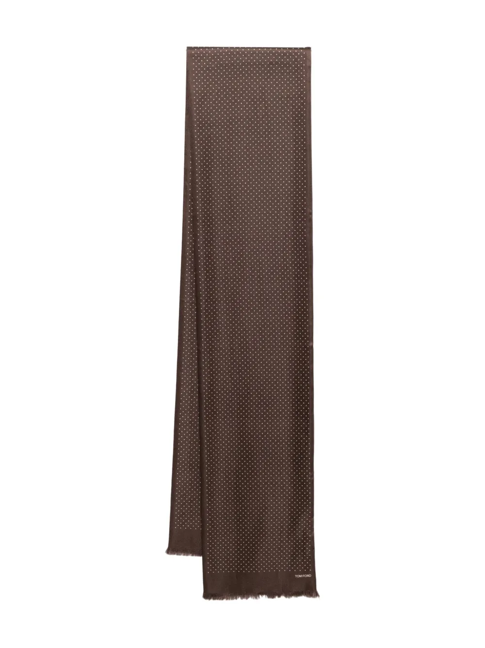 TOM FORD ポルカドット シルクスカーフ - ブラウン TOM FORD ポルカドット シルクスカーフ - ブラウン