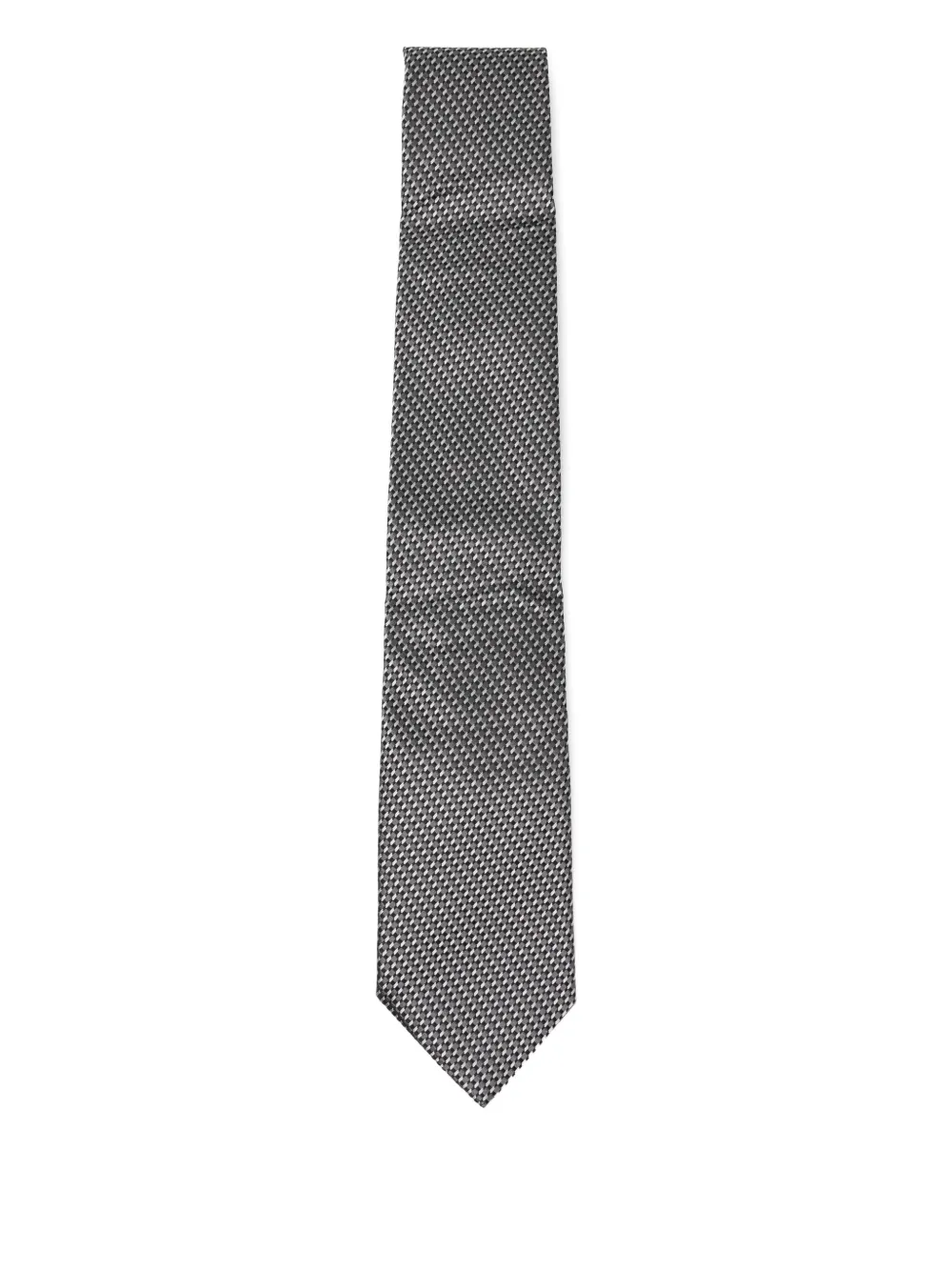 Tom Ford Silk Geometric-pattern Tie In Gray