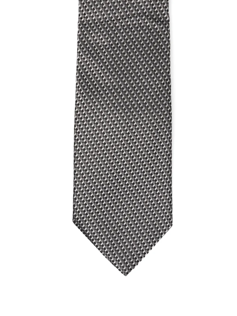 Tom Ford Silk Geometric-pattern Tie In Gray
