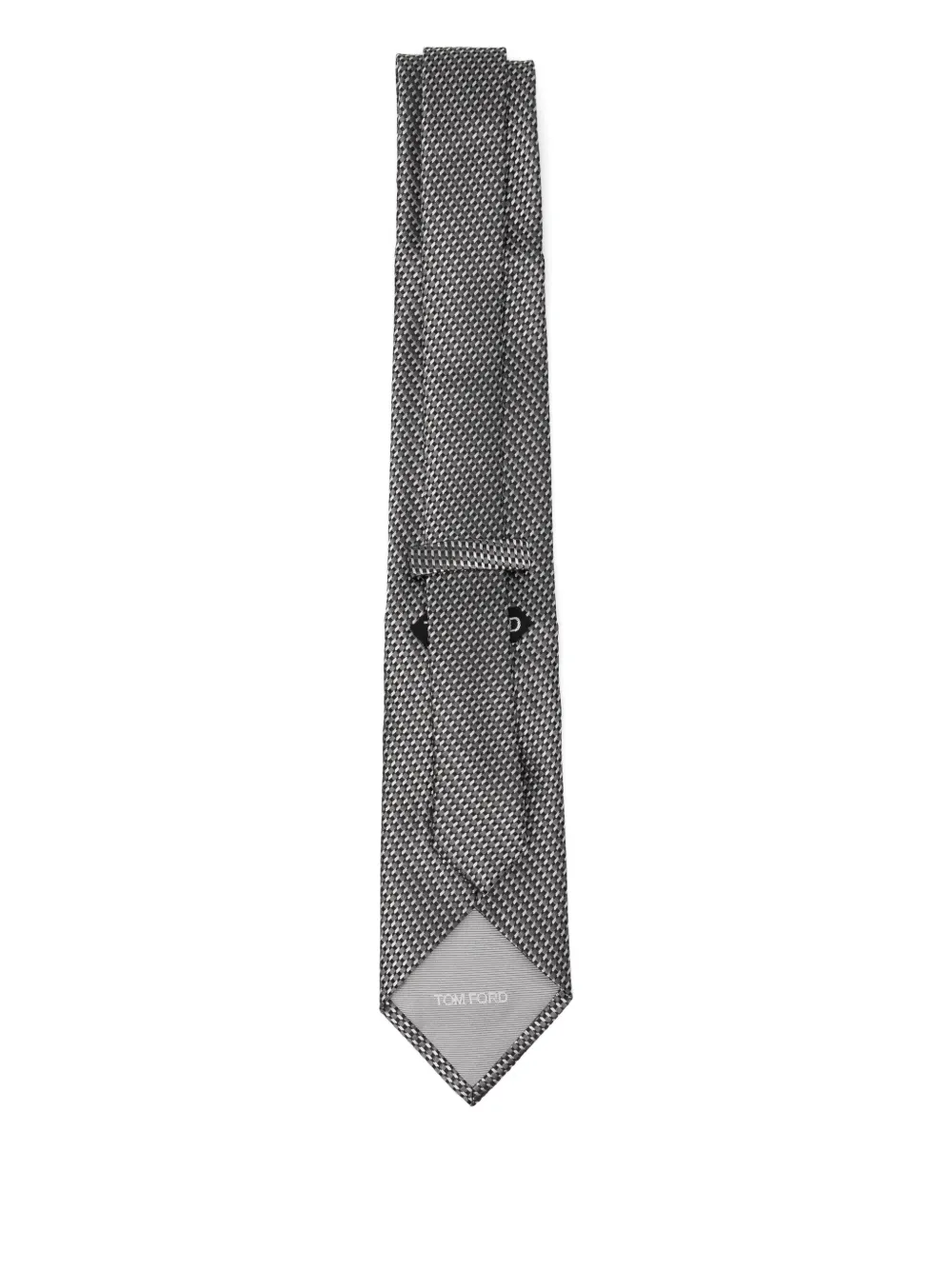 Tom Ford Silk Geometric-pattern Tie In Gray