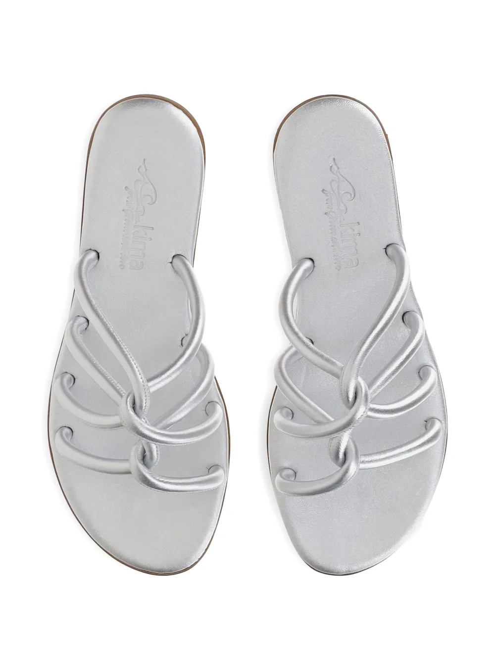 Kimaï leather flat sandals Grey