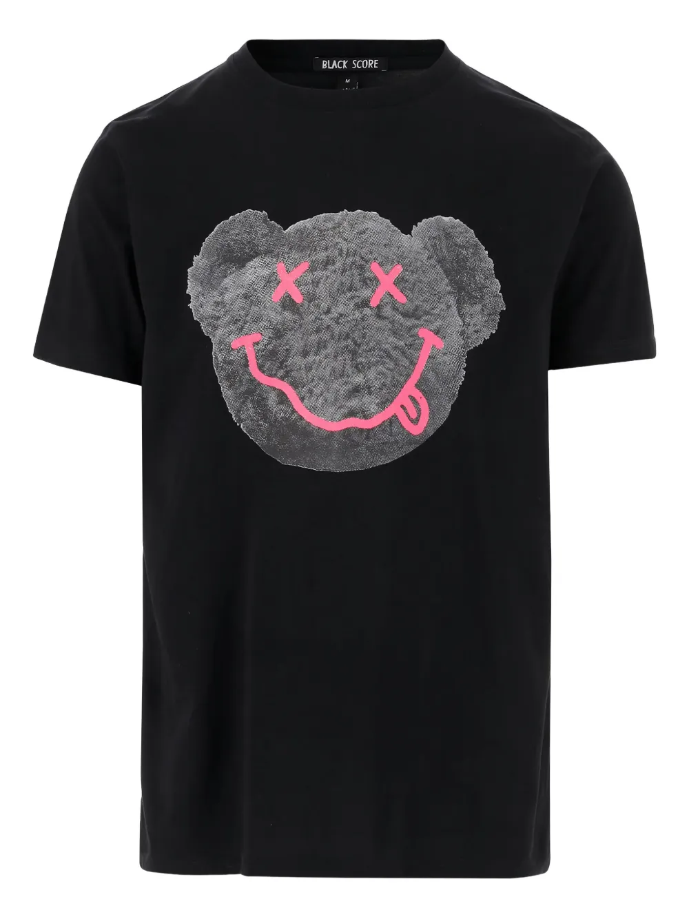 Black Score Katoenen T-shirt Zwart