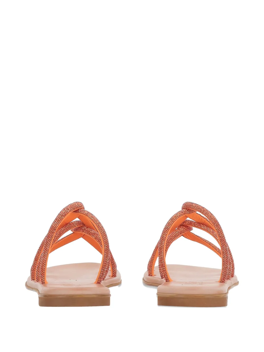 KIMA leather flat sandals Orange