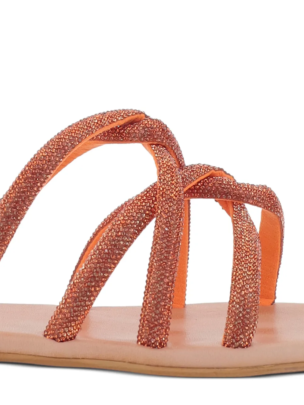 KIMA leather flat sandals Orange