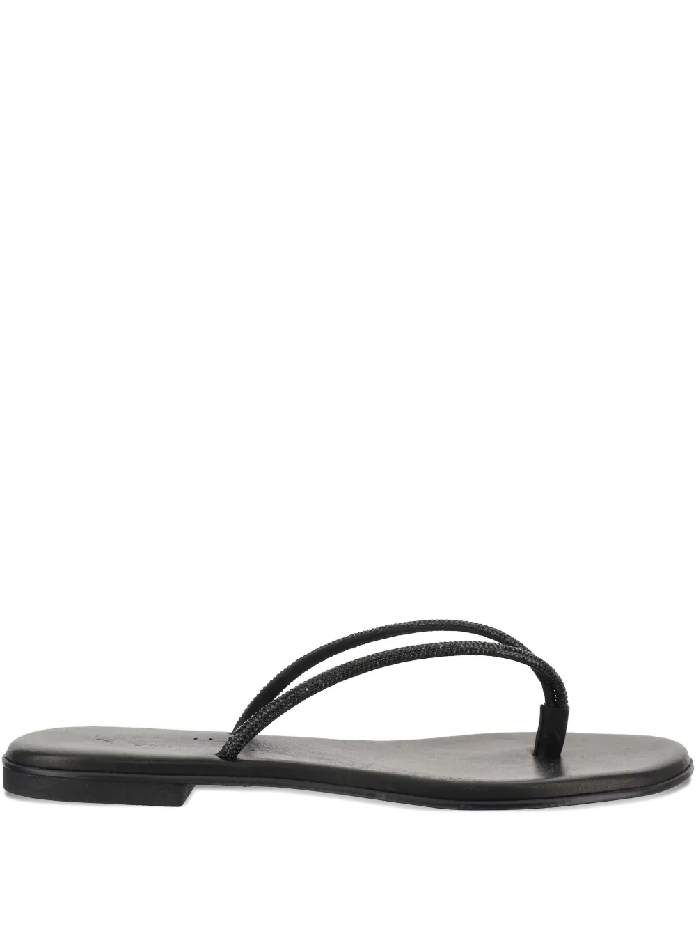 Kimaï leather flat sandals Black