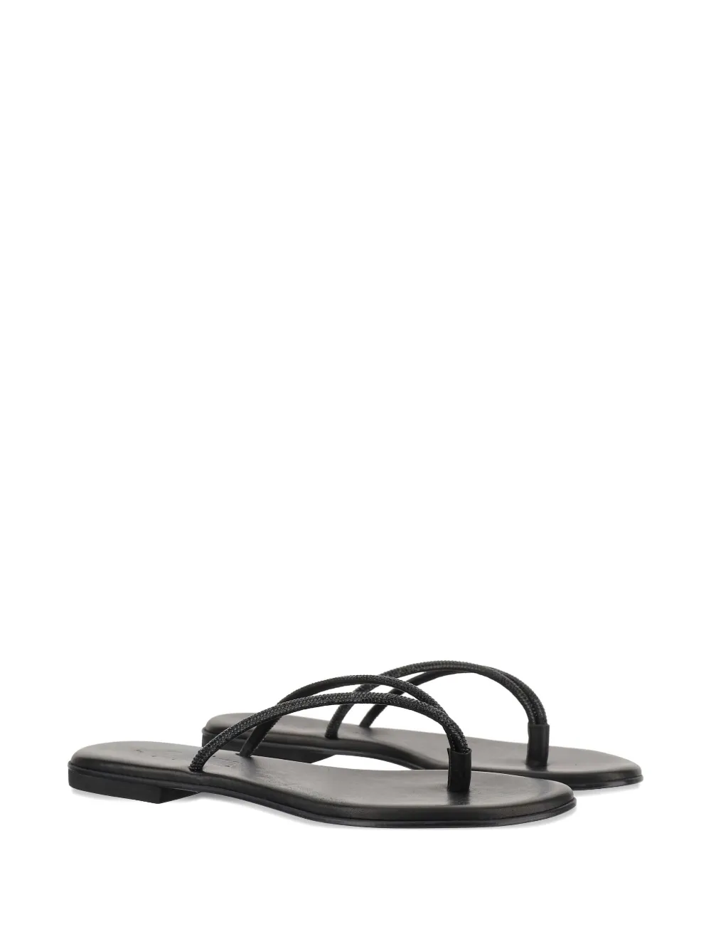 Kimaï leather flat sandals Black