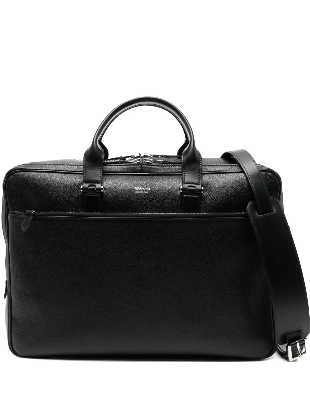 Tom Ford Medium Grain Leather Briefcase In Black