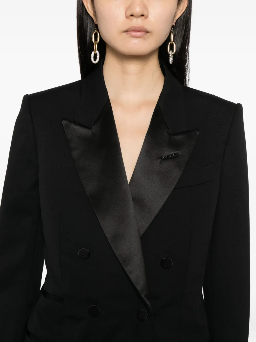 TOM FORD Blazer met dubbele rij knopen Zwart