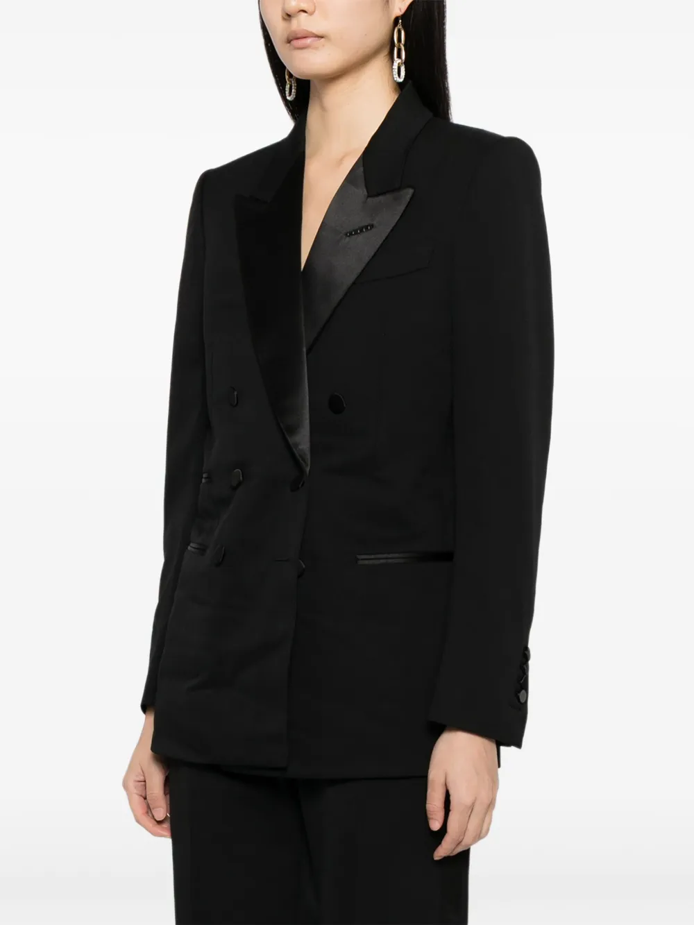 TOM FORD Blazer met dubbele rij knopen Zwart