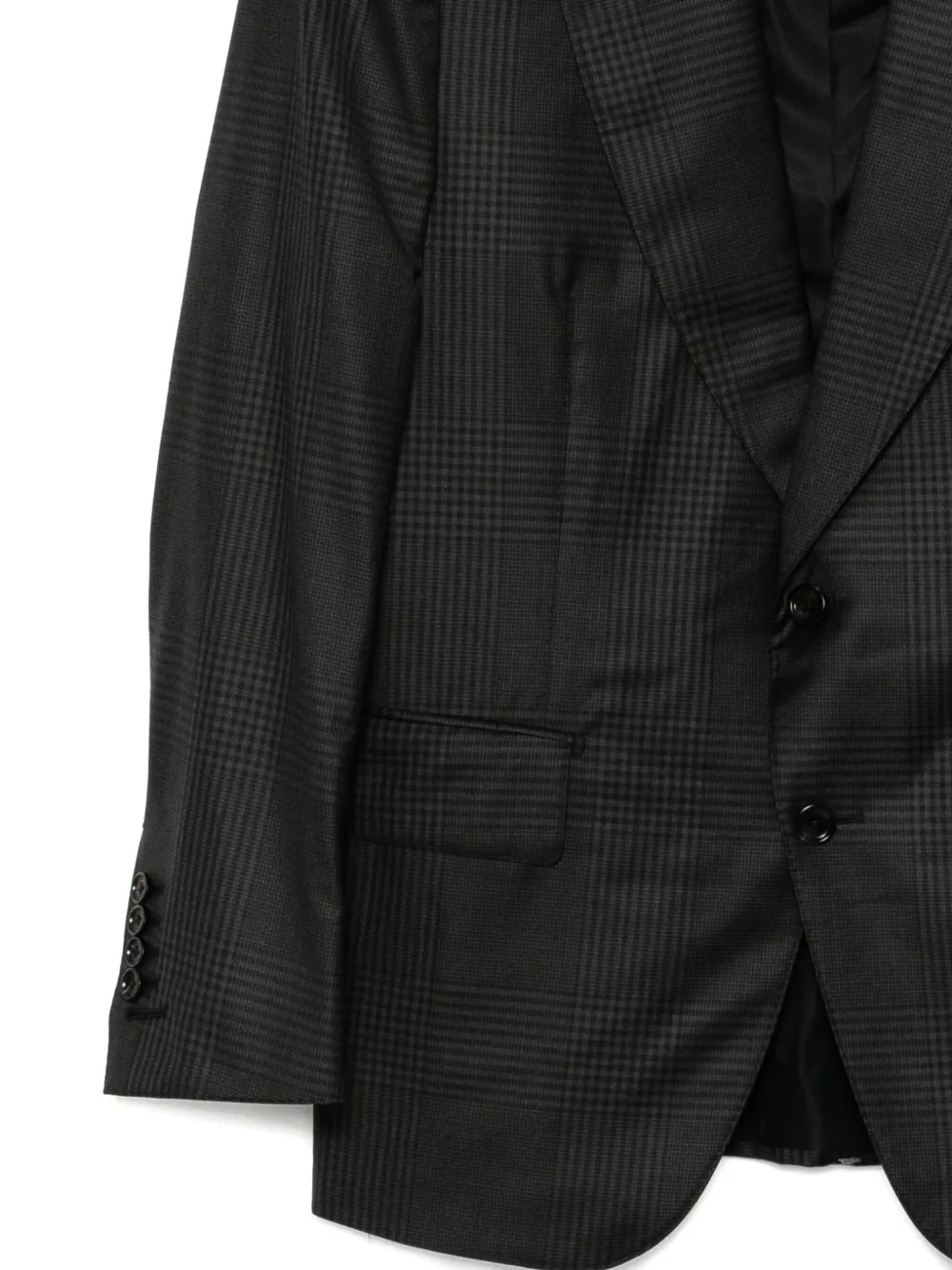 Tom Ford Checked Single-breasted Suit In Black