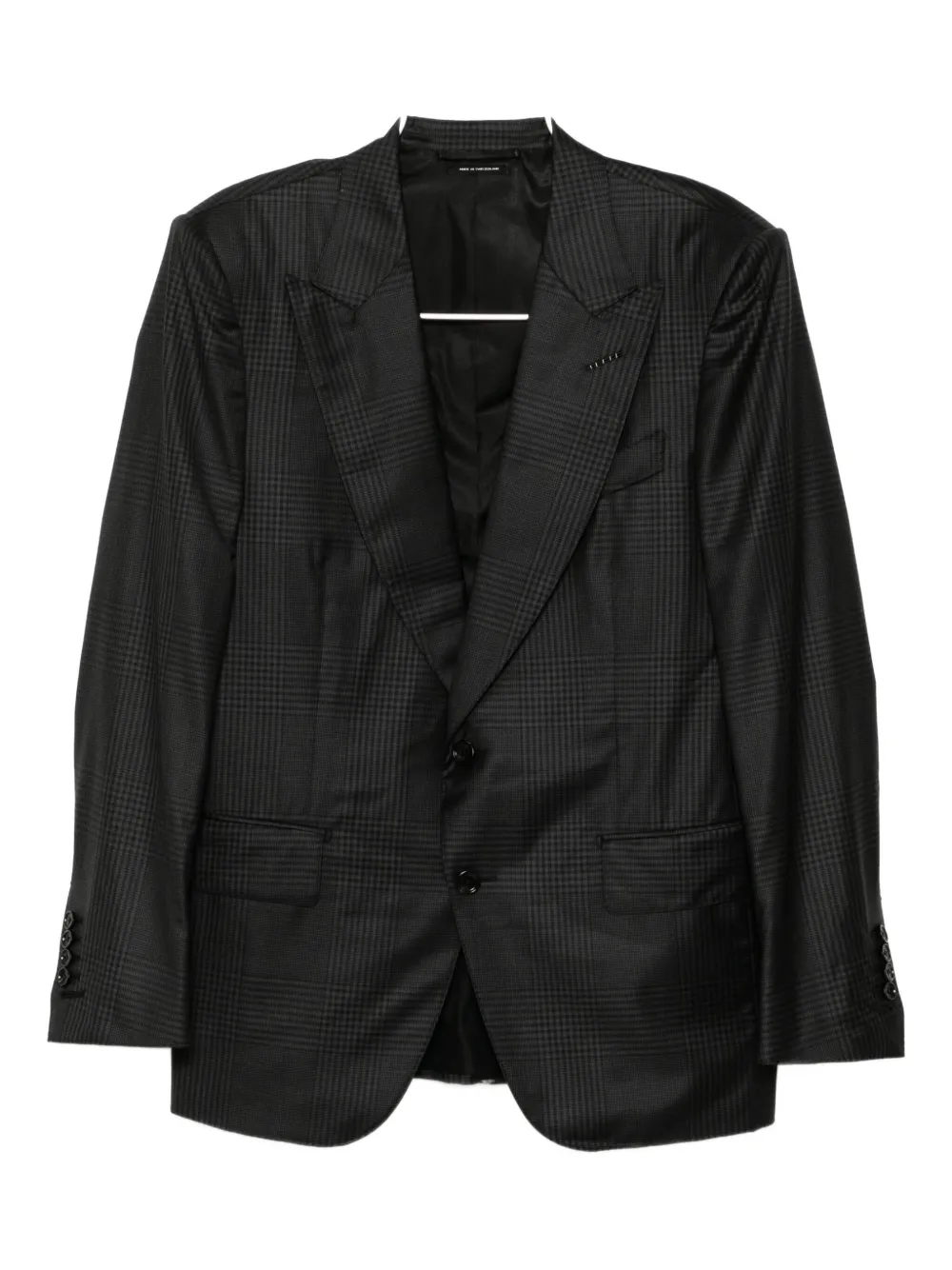 Tom Ford Checked Single-breasted Suit In Black