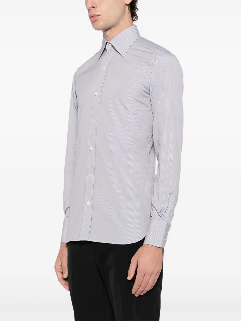 TOM FORD Gestreept overhemd Grijs
