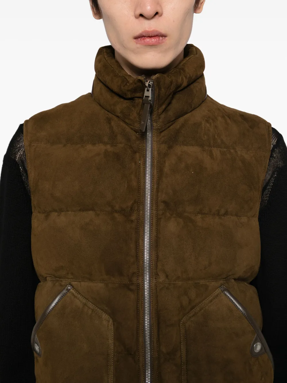 TOM FORD Leren gilet Bruin