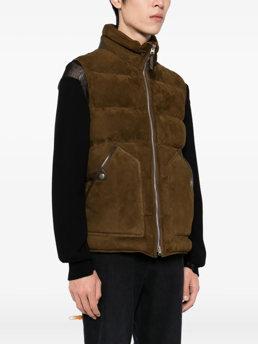 TOM FORD Leren gilet Bruin
