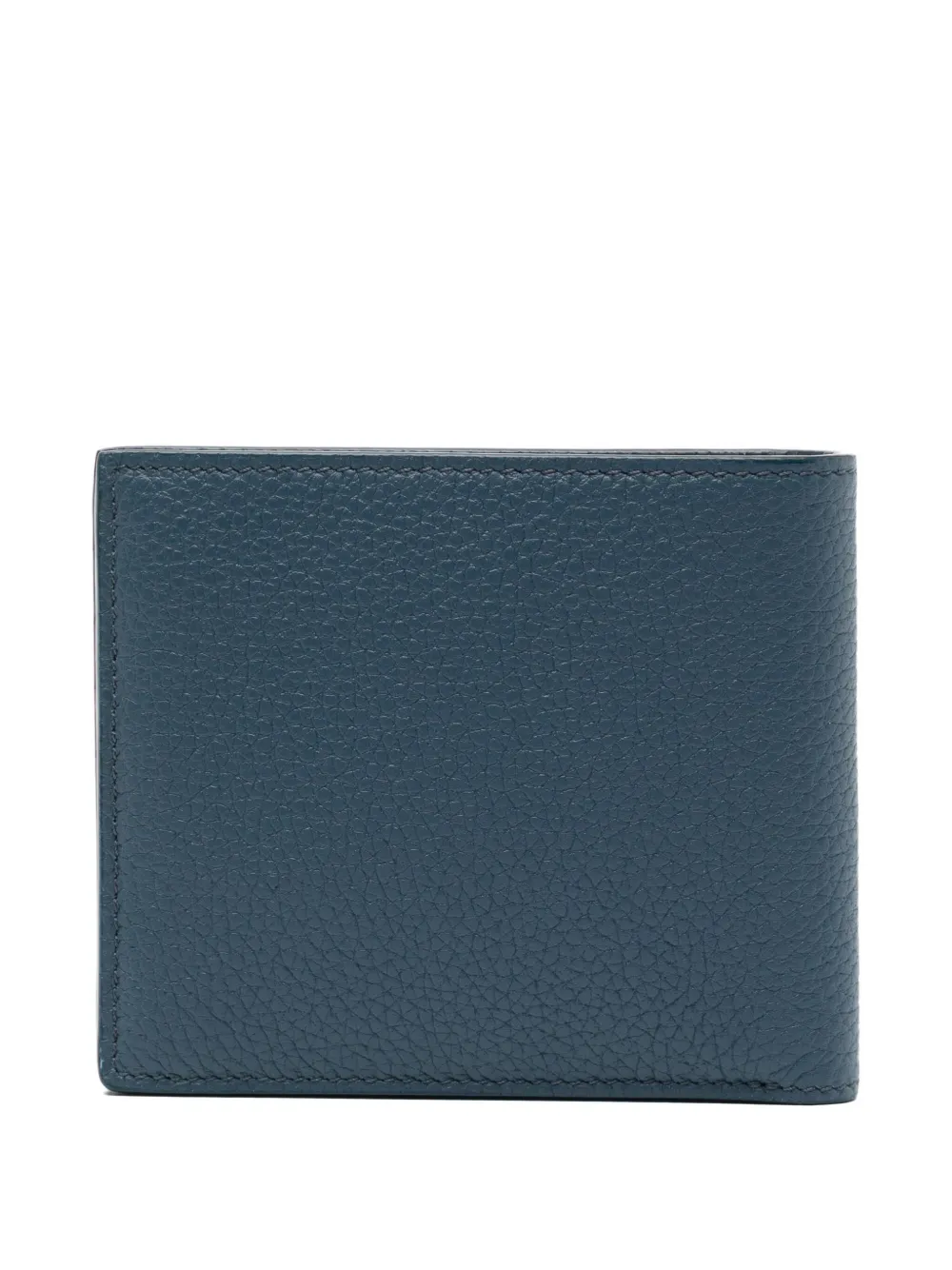 Tom Ford Grain Leather Classic Bifold Wallet In Blue