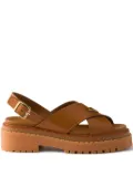 Prada buckle-fastening platform sandals - Brown