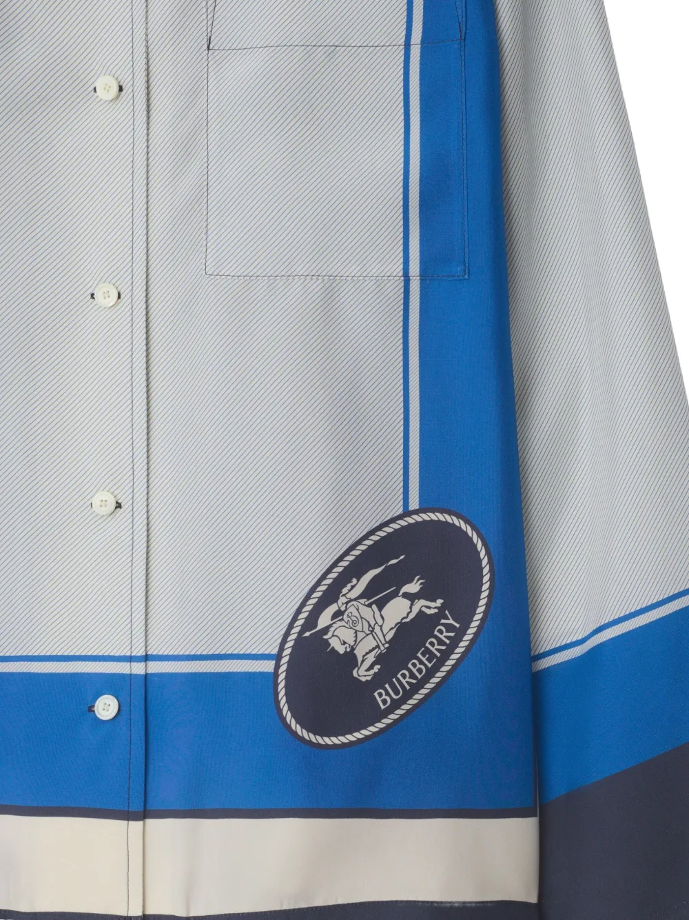 Burberry EDK zijden blouse met print - Grijs