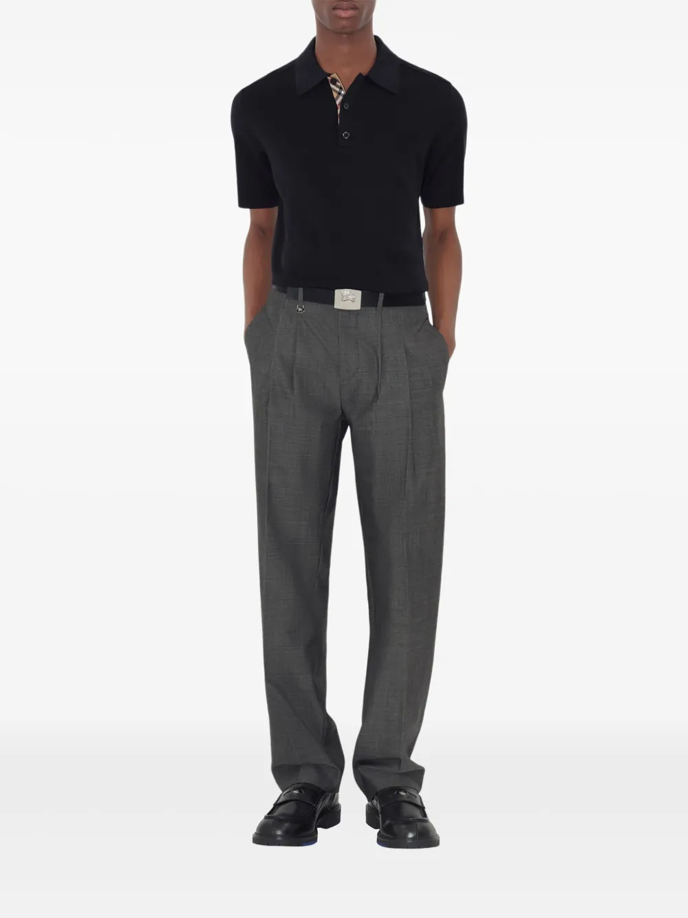 Burberry Wollen poloshirt Blauw