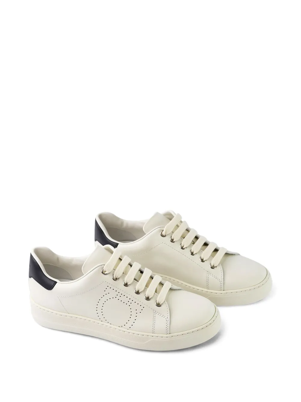 Ferragamo Perforated Heel Sneaker In Multi