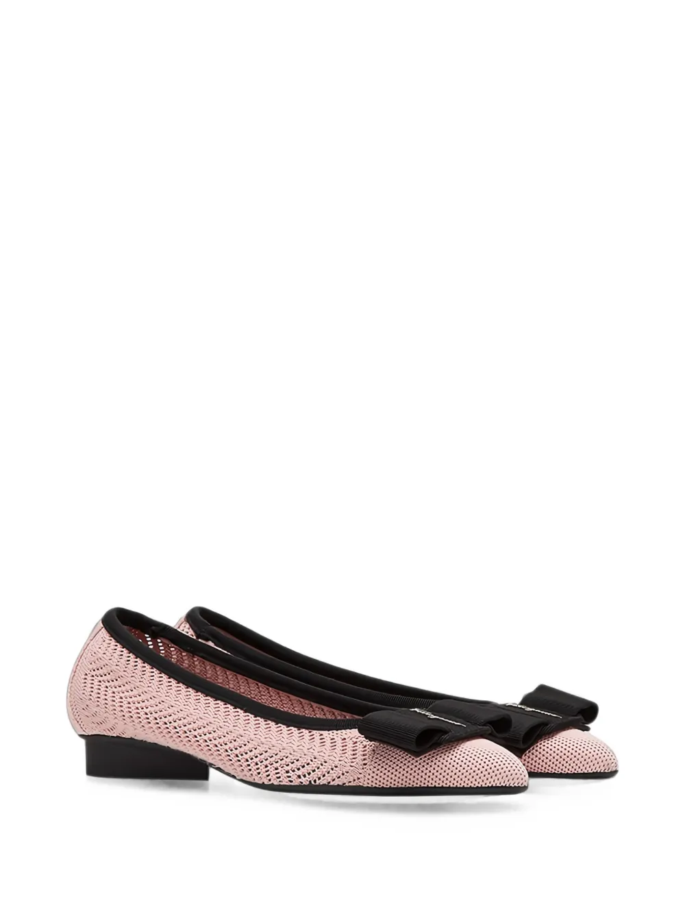 Ferragamo Vara bow mesh ballet flats - Rosa