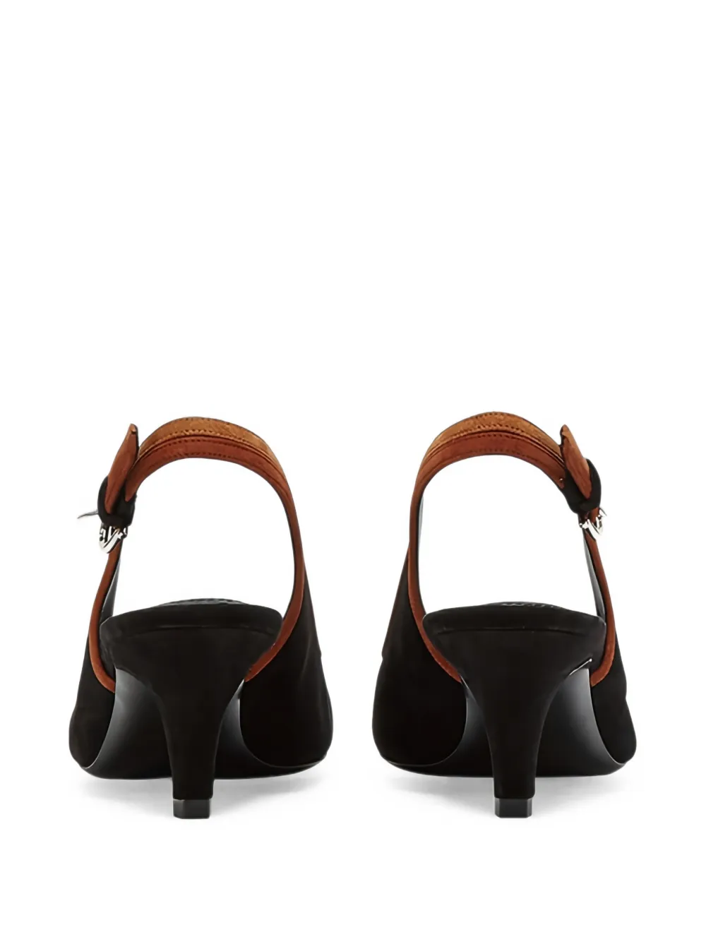 Ferragamo suede slingback pumps Zwart