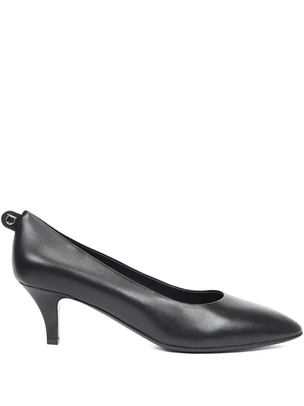 Ferragamo leather kitten-heel pumps Black