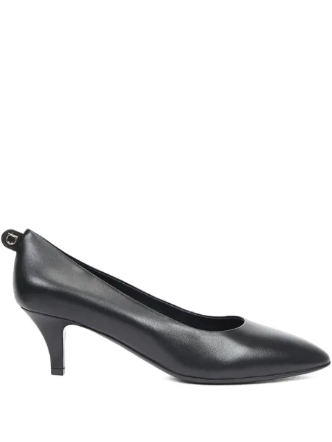 Ferragamo leather kitten-heel pumps