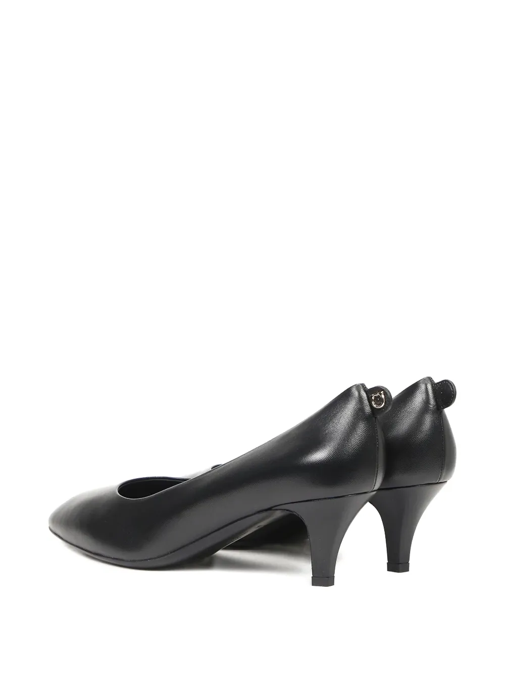 Ferragamo leather kitten-heel pumps Black