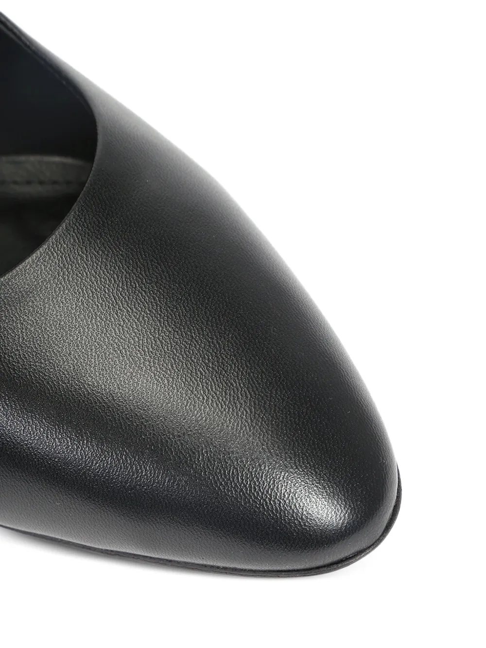 Ferragamo leather kitten-heel pumps Black