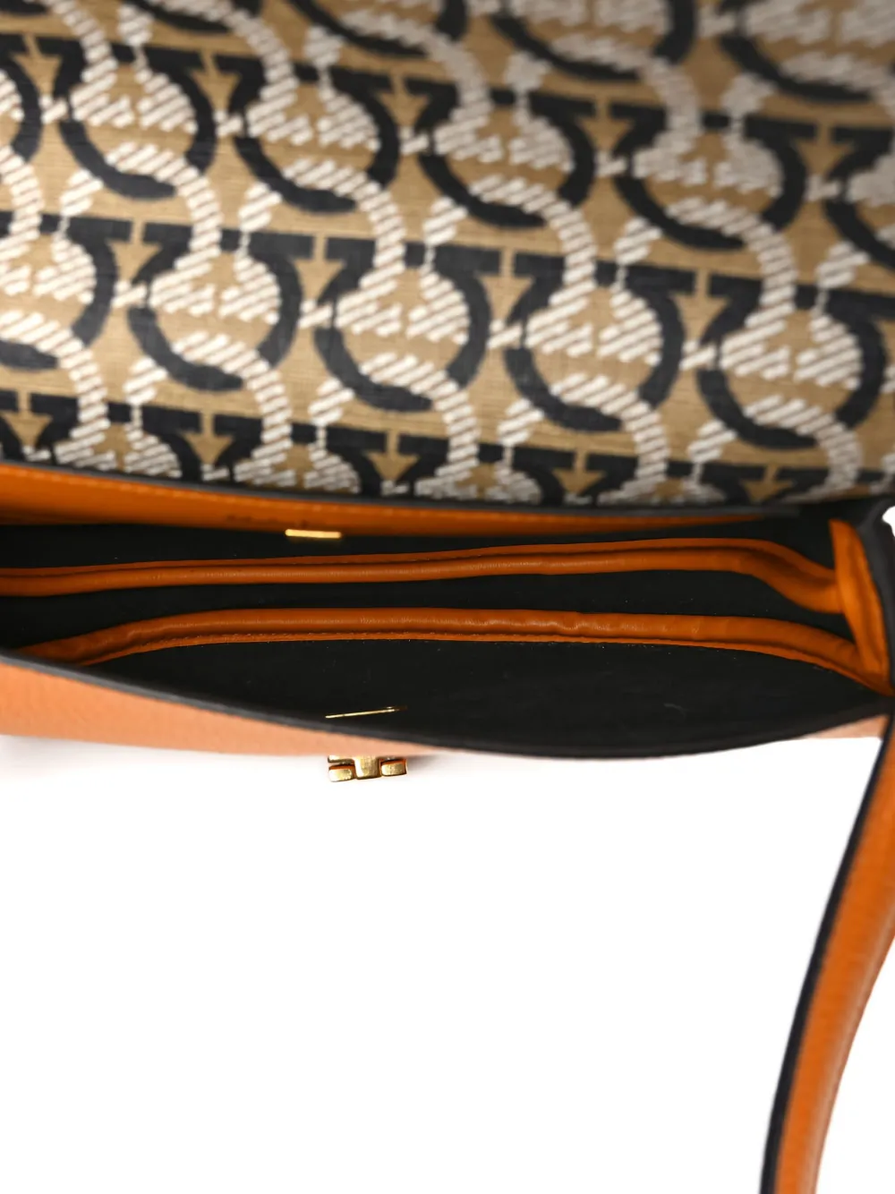 Ferragamo flap leather shoulder bag Bruin