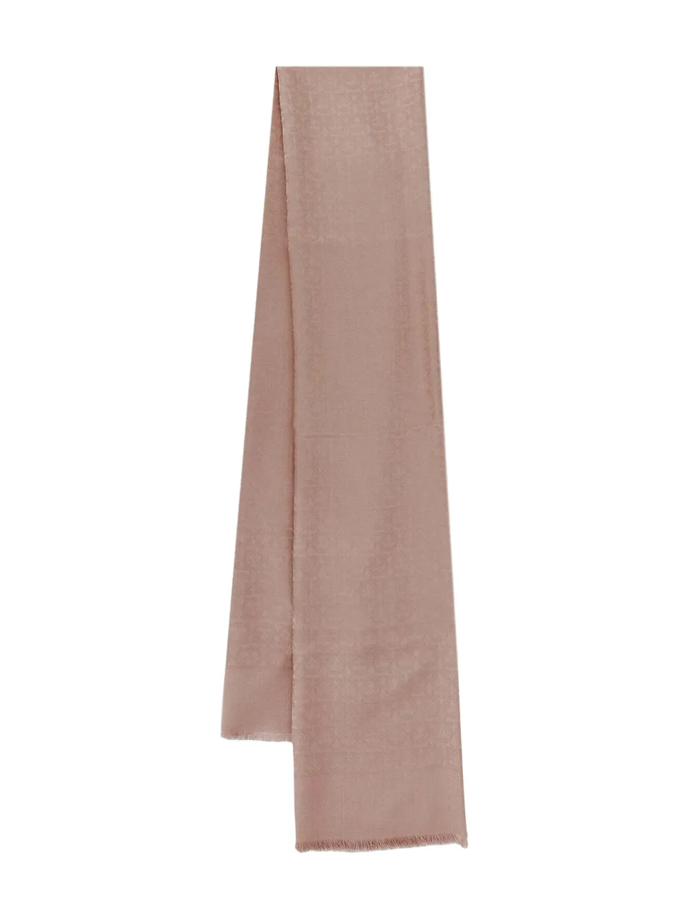 Ferragamo fringed jacquard scarf ALMOND