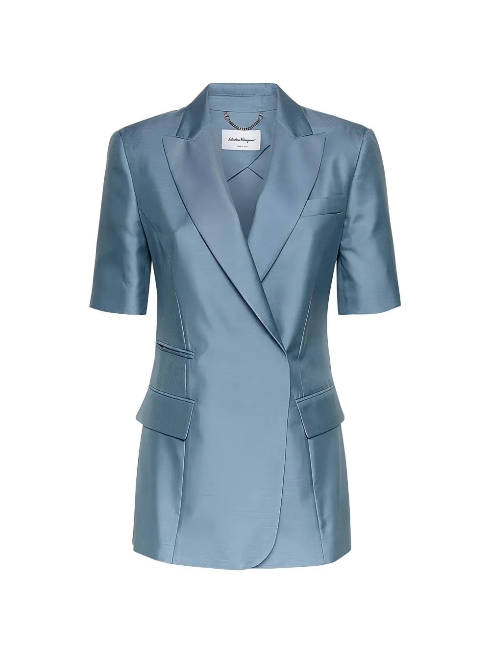 Ferragamo short-sleeve silk jacket - Blu