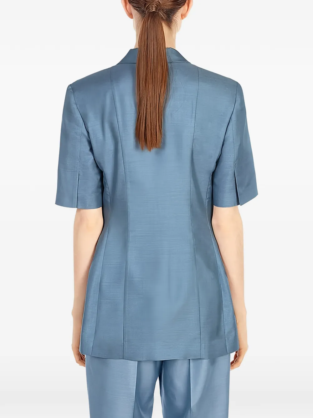 Ferragamo Zijden jack met korte mouwen Blauw