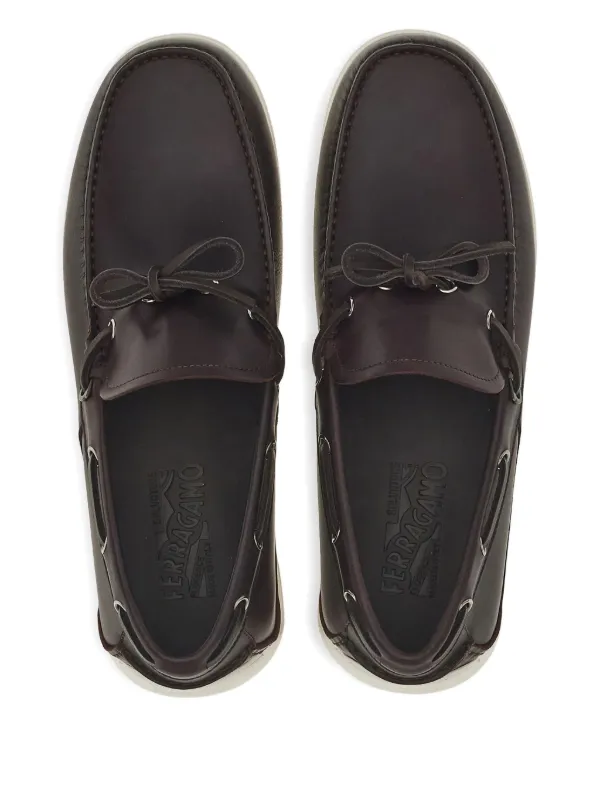 Ferragamo レースアップ レザーシューズ | ブラウン | FARFETCH JP