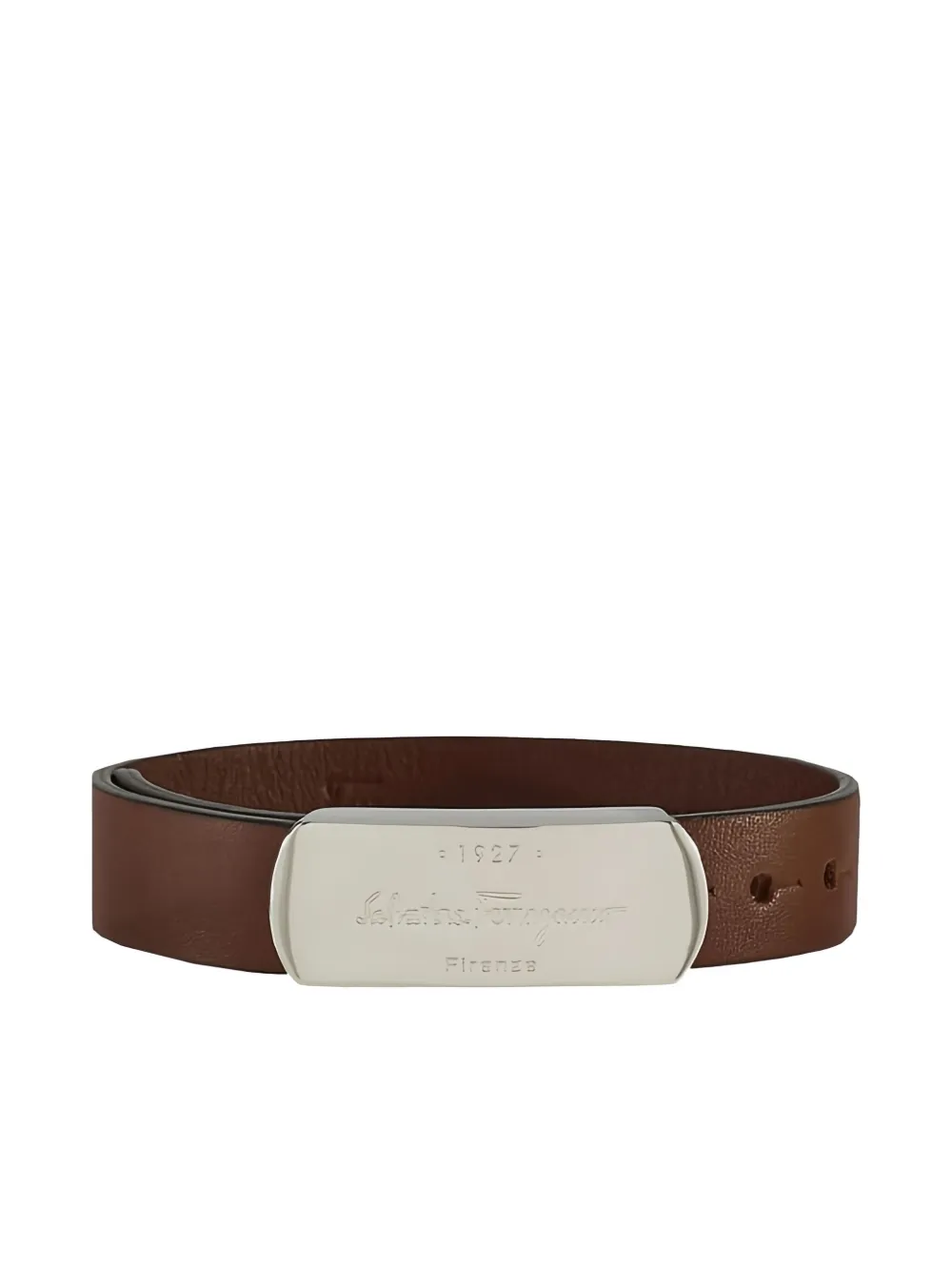 Ferragamo logo-plaque bracelet - Marrone