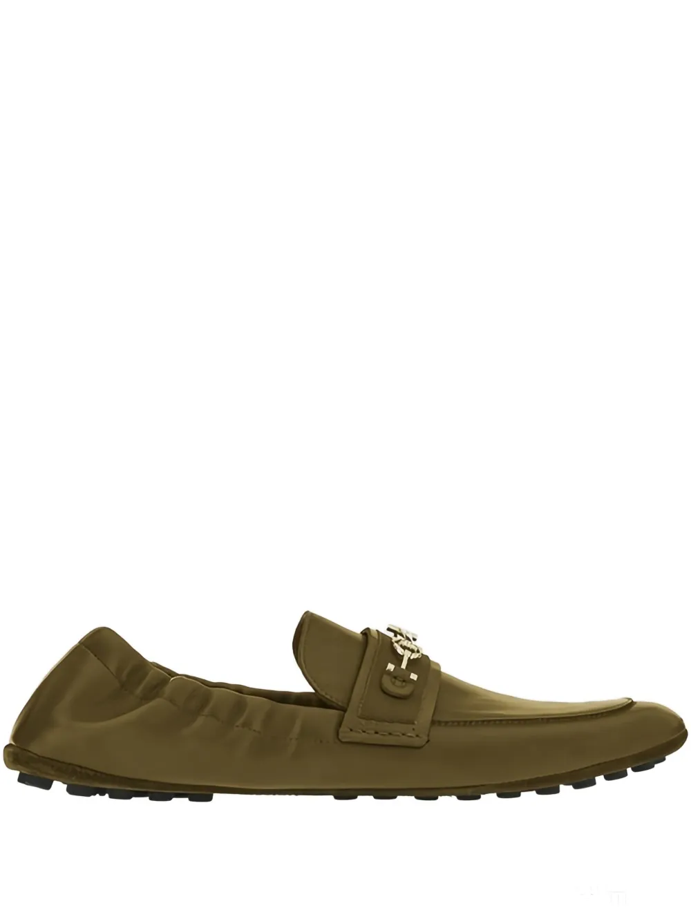 Ferragamo Gancini-detail leather loafers Green