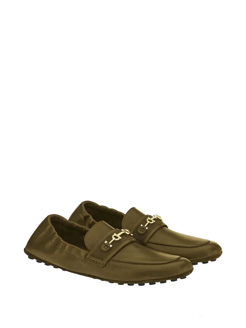 Ferragamo Gancini-detail leather loafers - Groen
