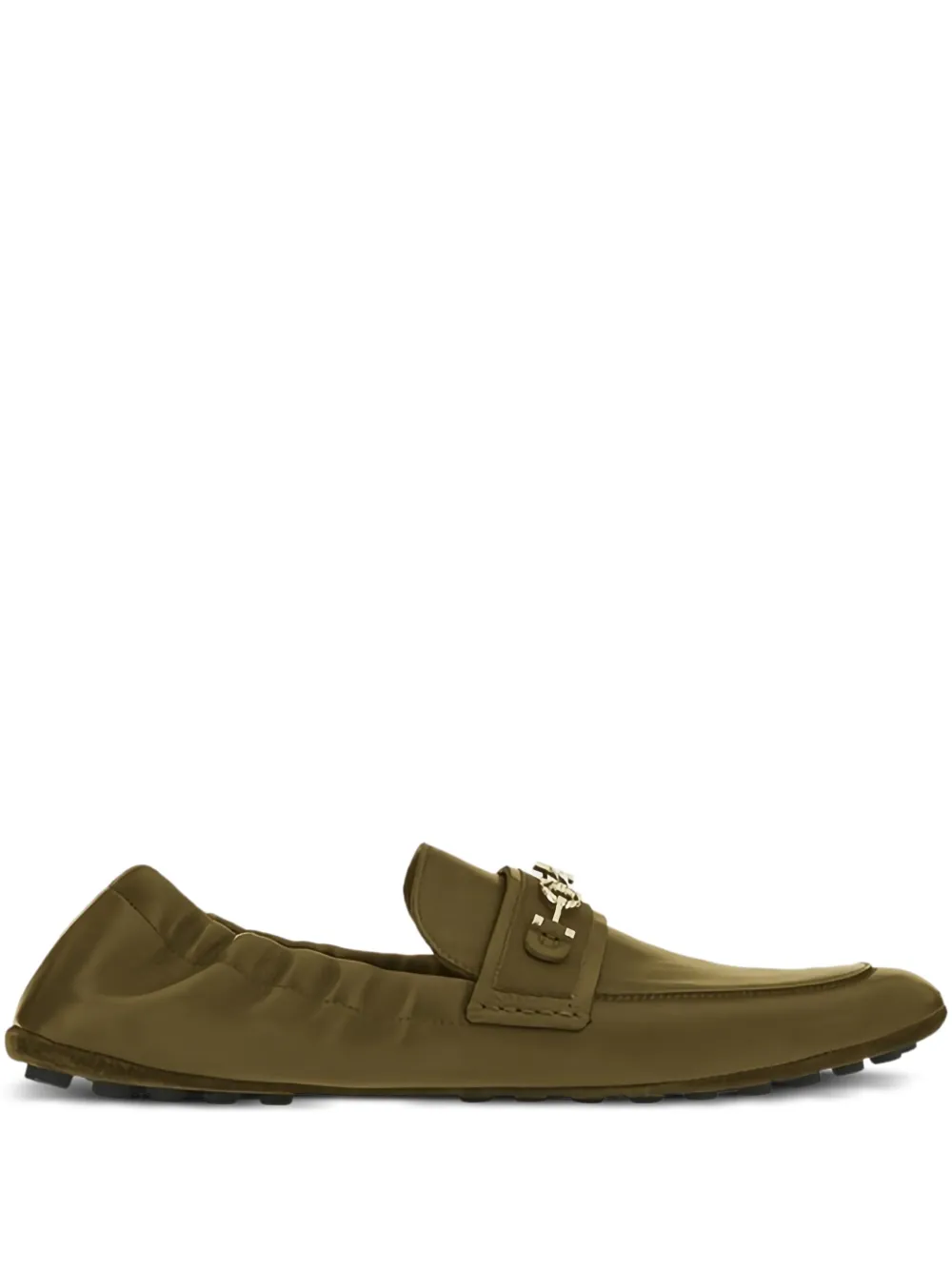 Ferragamo Gancini-detail leather loafers Green