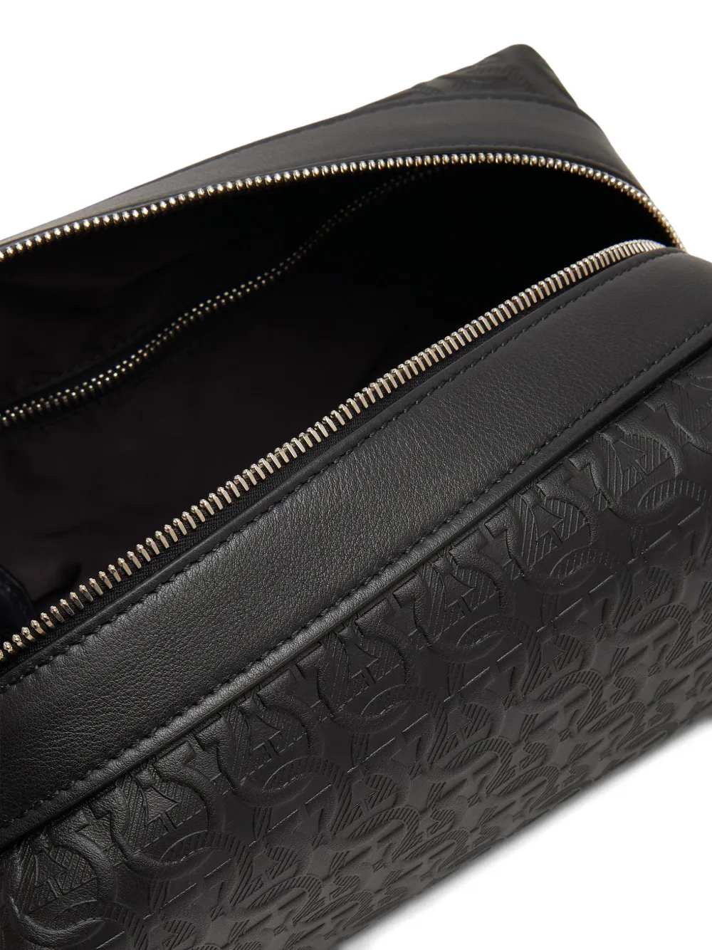 Ferragamo embossed-logo travel pouch Zwart